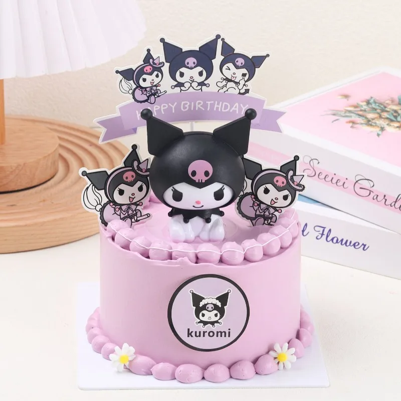 

Kuromi Anime Kawaii Sanrio Lovely Doll Desktop Pendant Decoration Cute Cartoon Children Birthday Gifts Toys Baking Pendant