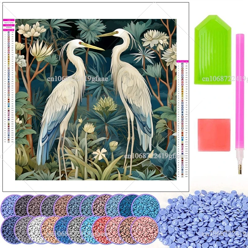 Great Blue Heron 5D DIY Diamond Painting Full Drill Rhinestones Flowers Diamond Mosaic Embroidery Sewing Cross Stitch Wall Art