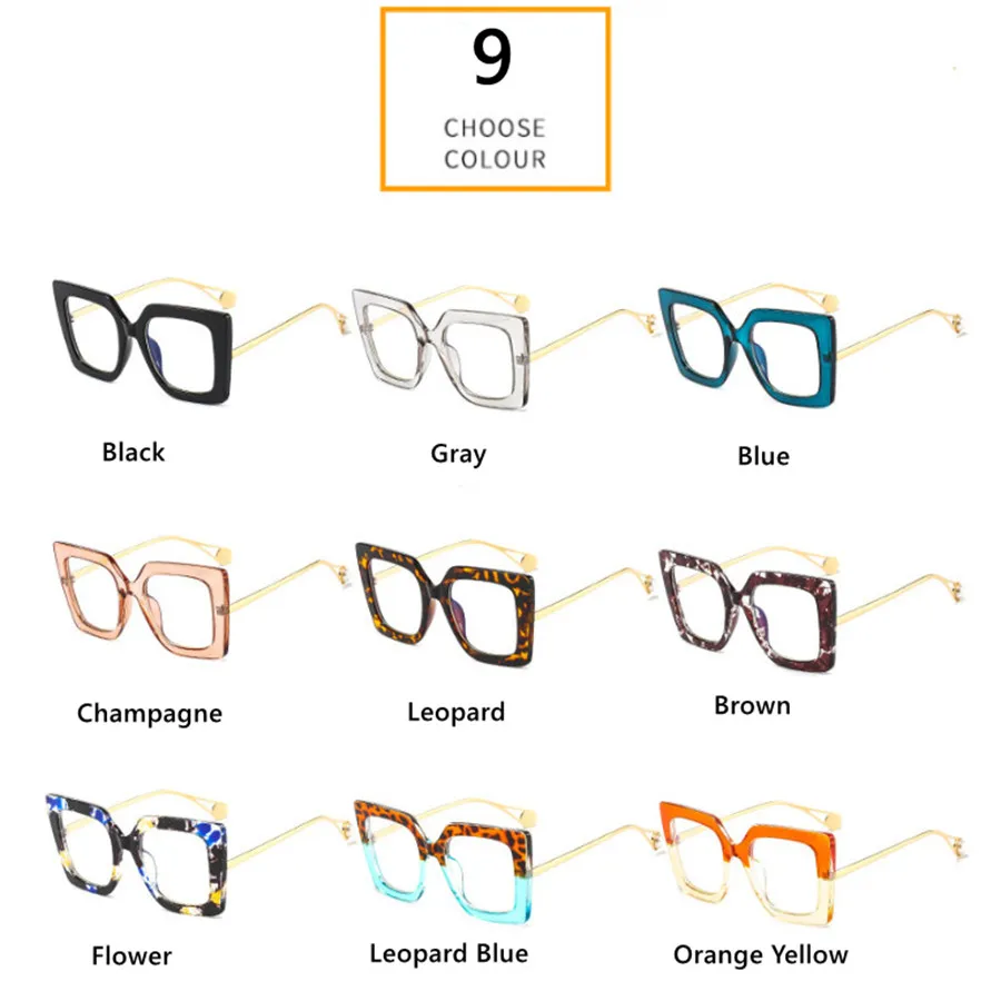 New Fashion Square Anti Blue Light Glasses Women Retro Oprawki Okularowe Damskie Computer Frame Clear Reading Eyeglasses Unisex