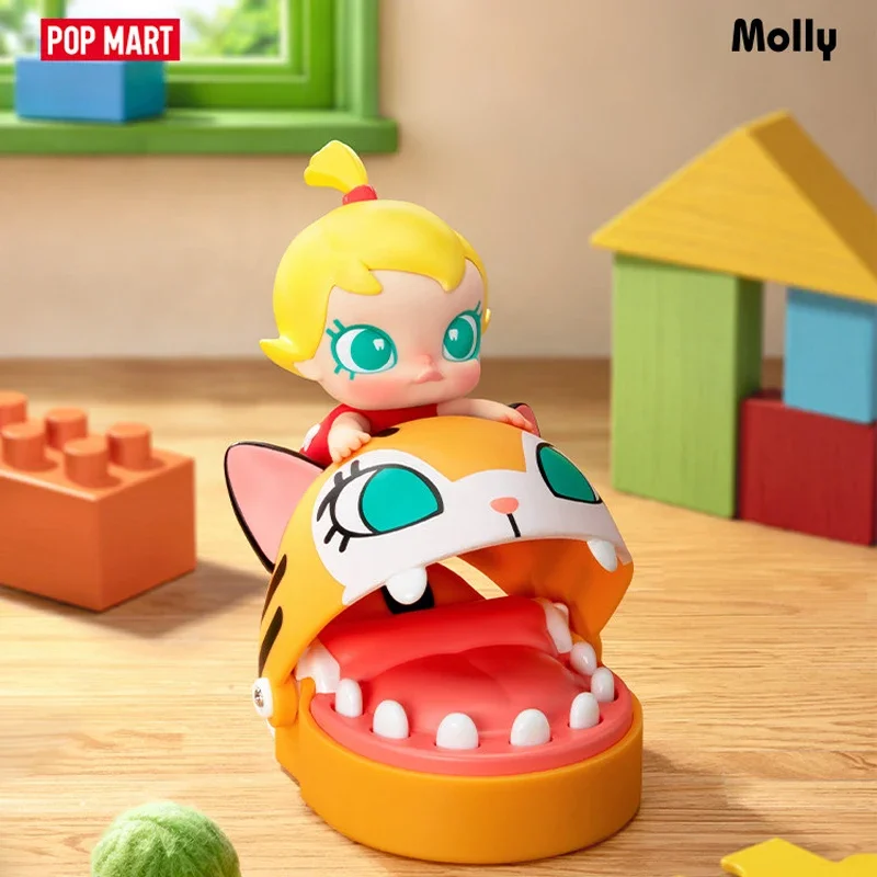 

POP MART Baby Molly and Baby Tabby Pulling A Prank Series Mystery Box Genuine Blind Box Guess Toys Bag Ornament Figurines Home