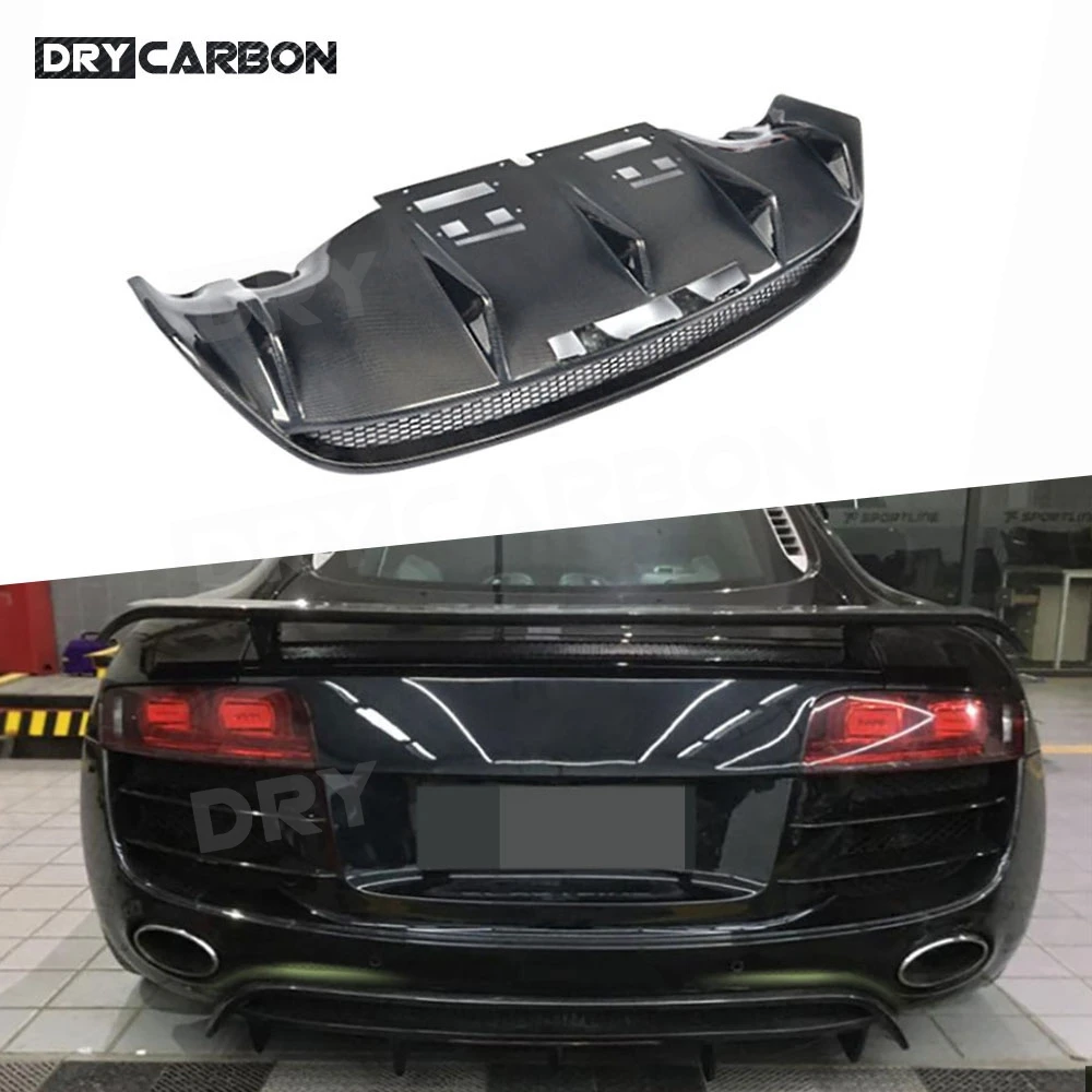 

Carbon Fiber Auto Rear Bumper Exhaust Lip Diffuser for Audi R8 GT V8 V10 2010-2015 Car Styling Body Kits Accessories FRP