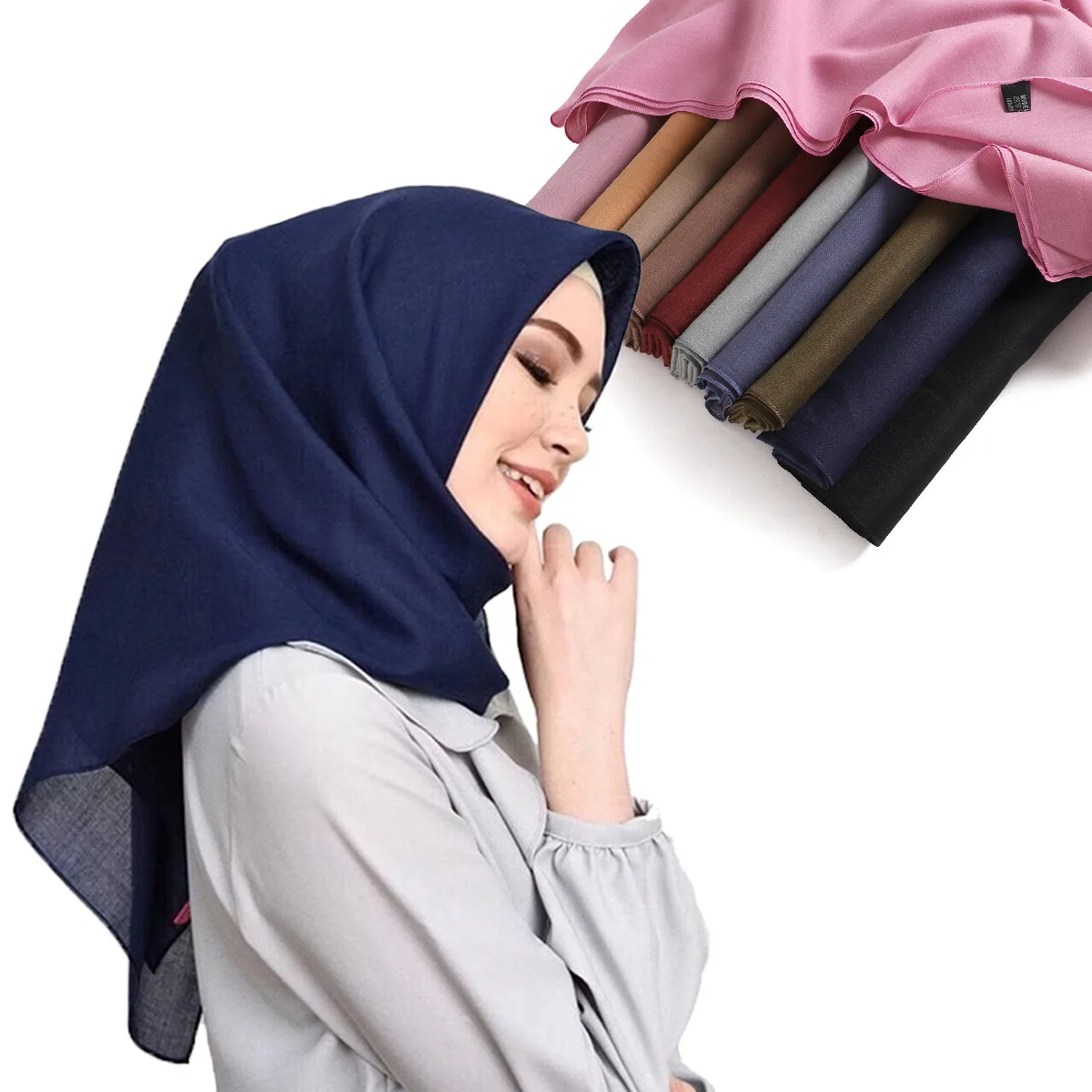 

Thicken Voile Scarves New Solid Color Women Scarf Girls Soft Sunscreen Outdoor Breathable Square Shawl Summer Female Wrap Shawls
