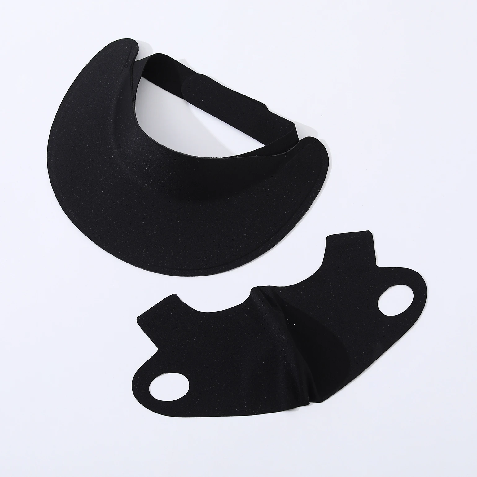 Simple solid-color seamless mask with open top cap set - two-piece summer outdoor sun protection UV-blocking hat