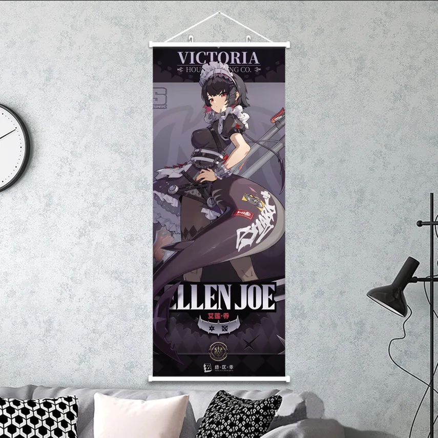 Game Zenless Zone Zero Cartoon Characters Hanging Picture Two-Dimensional Heat Transfer Scroll Style Hanging Paintings