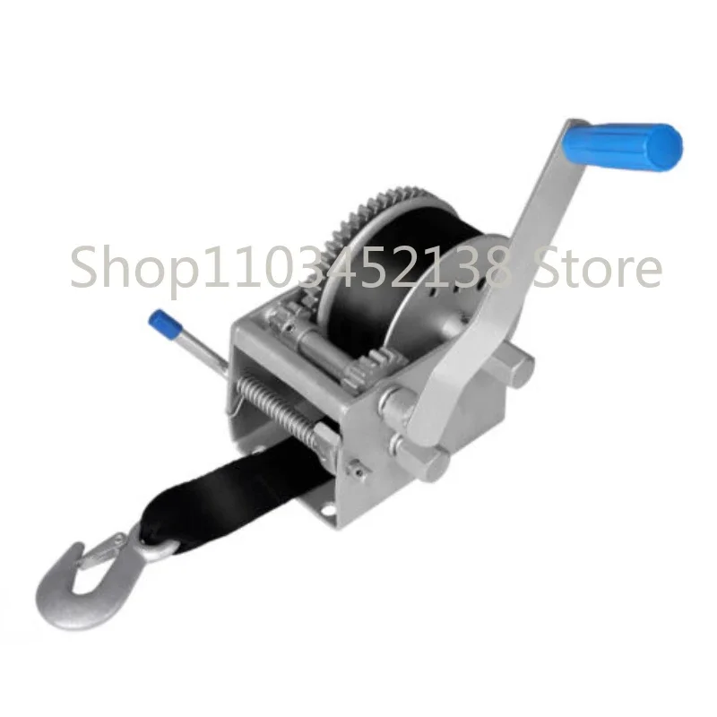 Boat Trailer Hand Winch 4WD 2600kg/6615lb Manual Car Webbing Strap 3 Speed