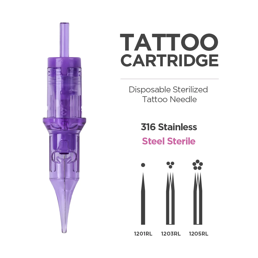 20 قطعة إبر خرطوشة الوشم RL RS بطانة مستديرة عالمية يمكن التخلص منها معقمة إبرة الوشم للوشم تجميل دائم #4