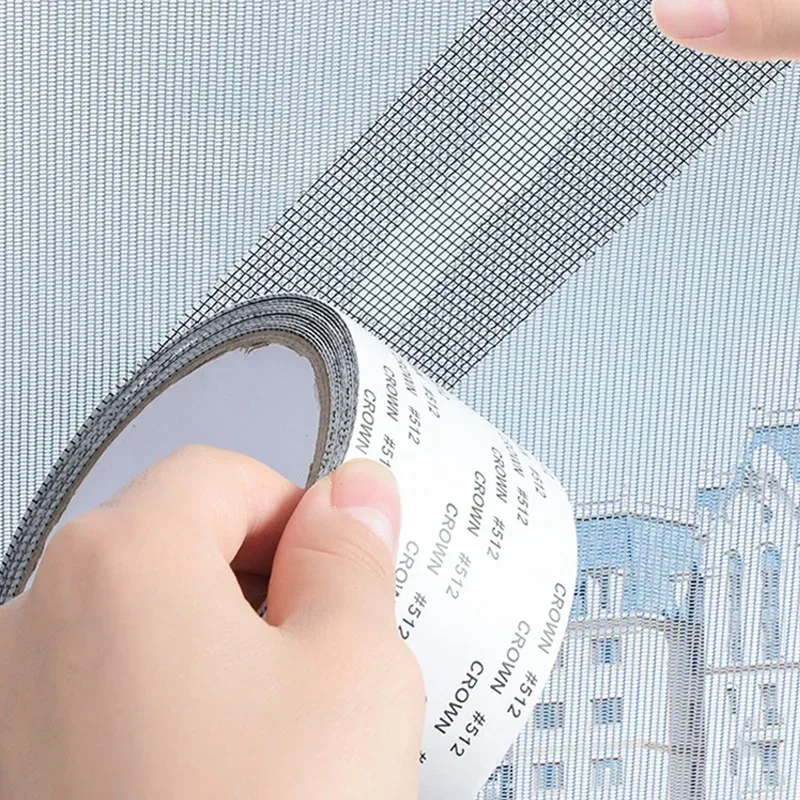 Household Window Screen Repair Tape Self-adhesive Mesh Door Fixed Sticker Insect Repellent Mosquito Net Hole Repair 5x200 Cm