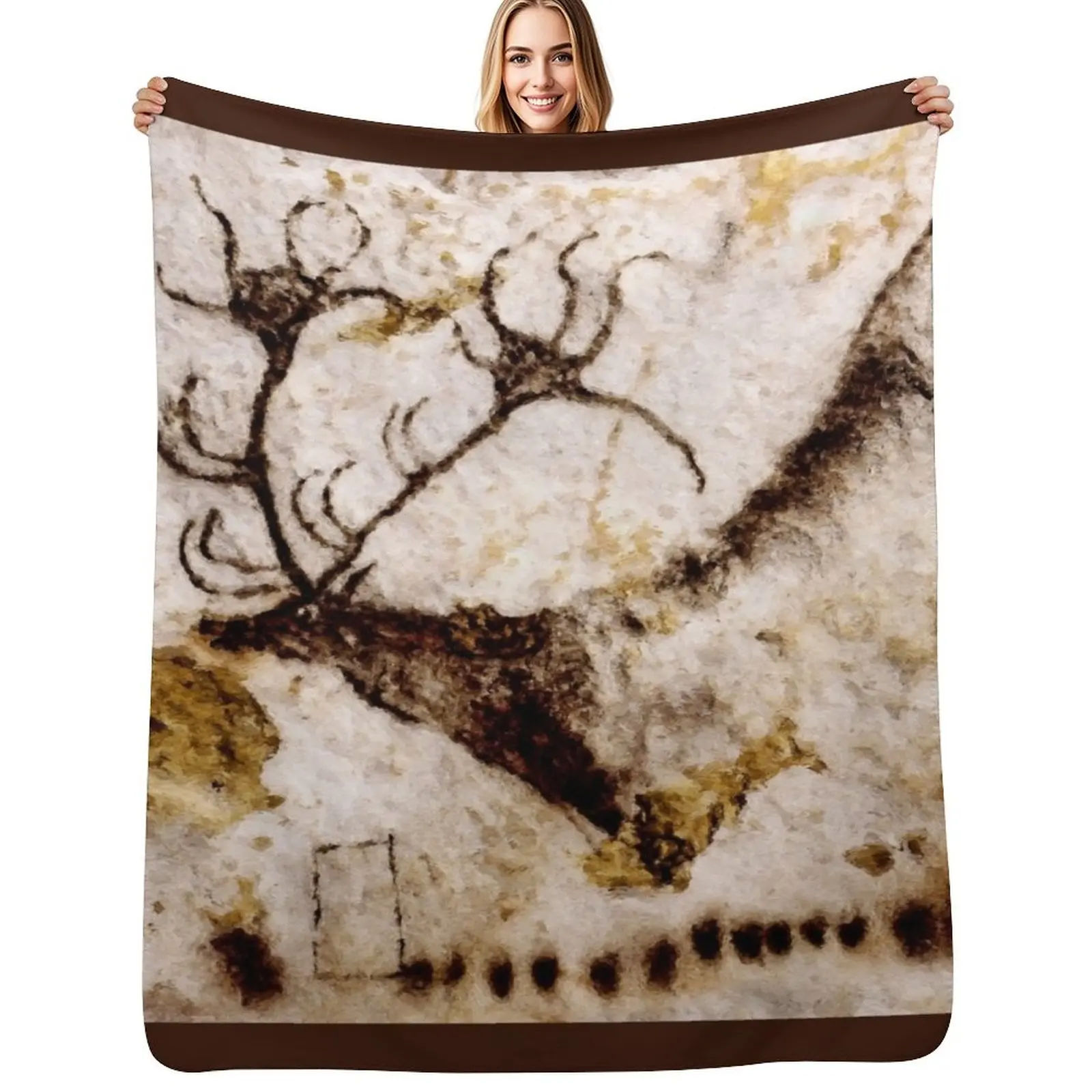 

Lascaux Megaceros Deer 2 Throw Blanket Sofa Loose Fashion Sofas Bed Fashionable Blankets