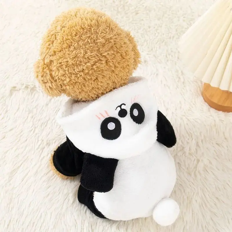 Moletom para Cães Panda Transformation, Roupa de Inverno Quente e Espessa para Cães Pequenos, Corgi, Teddy, Bichon, Gato, Jaqueta Confortável para Animais de Estimação