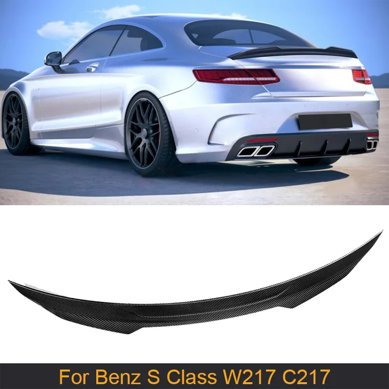 Carbon Fiber Rear Trunk Boot Lip Wing Spoiler For Mercedes-Benz S Class W217 C217 2 Door 2015-2020 Rear Trunk Spoiler Wing