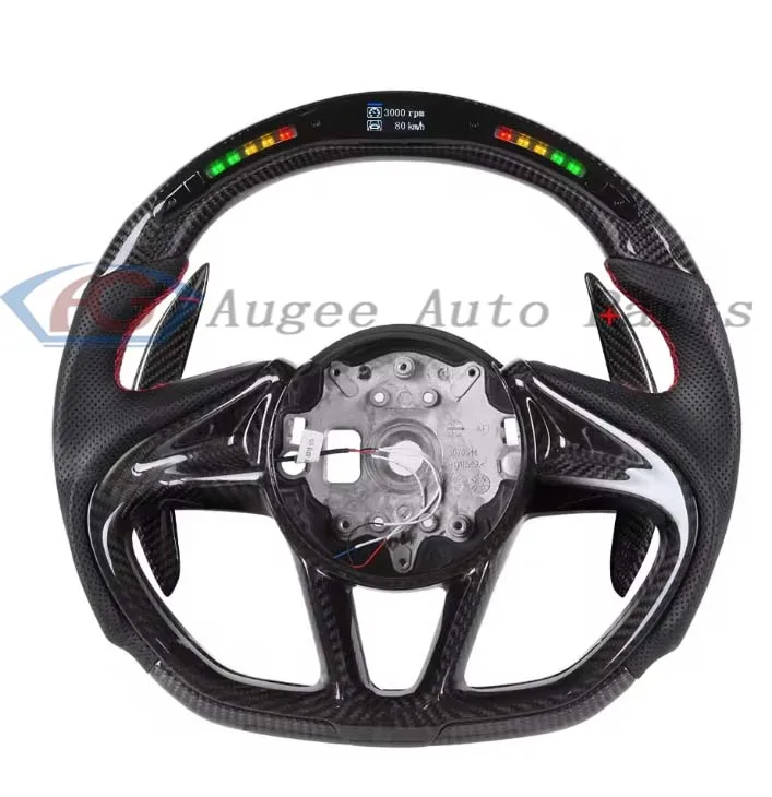 

Suitable for 720 570 720S 540C 600LT 12C Luxury Carbon Fiber Steering Wheel with Alcantara Perforated Flat Leather LED Display