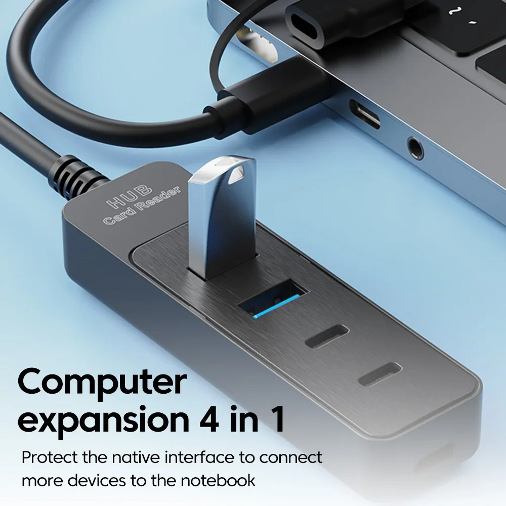 USB 3.0 محول الطاقة 4 ميناء متعدد USB الفاصل SD TF USB 2.0 نوع C HUB متعددة المتوسع عالية السرعة لملحقات الكمبيوتر