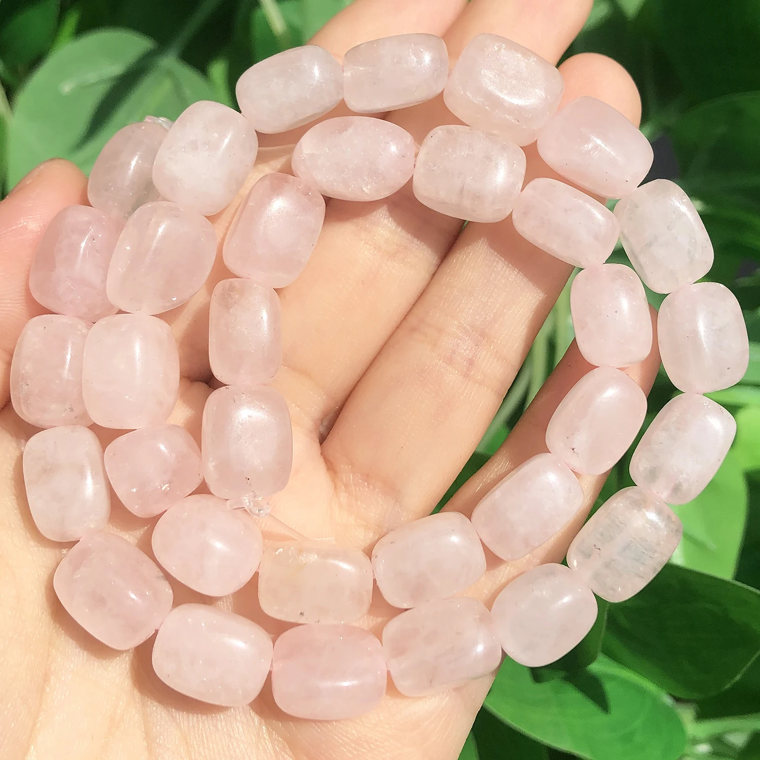 8x12mm Irregular Pink Quartz Stone Beads Natural Loose Spacer Beads for Diy Handmade Charms Bracelet Jewelry Making Accessories