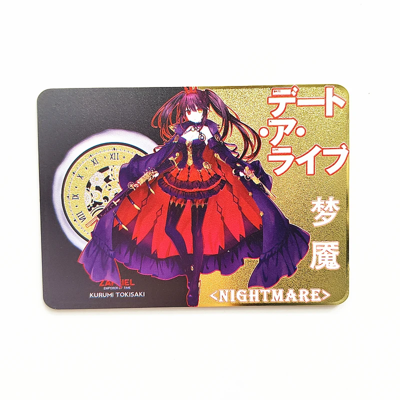 Diy Metal Card Tokisaki Kurumi Anime Character Collection Homemade Rare Collection Flash Card Bronzing Game Card Birthday Gift