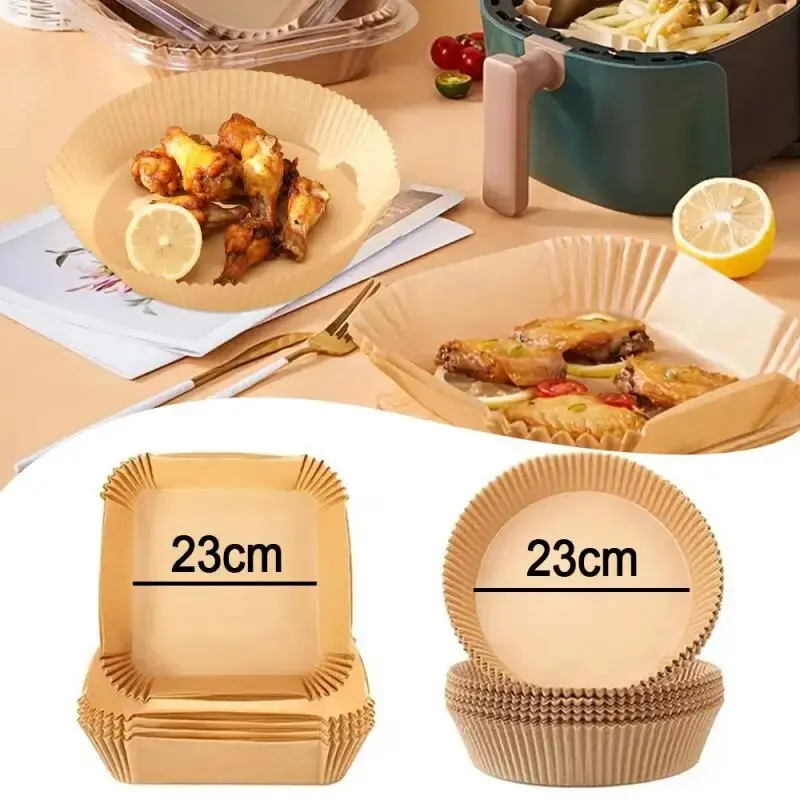 50pcs/set Disposable Air Fryer Paper Liner 23CM Oil-proof Water-proof Airfryer Disposable Cooking Paper Trays Baking Paper image 6