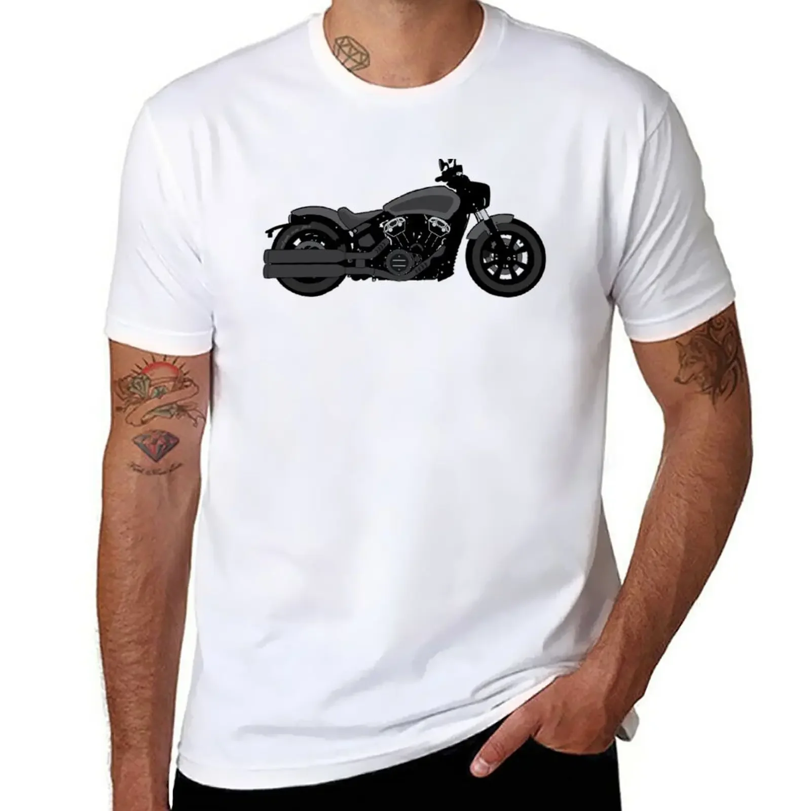 

summer tops Short sleeve tee men New indian Scout Bobber bw Tee graphic t shirts harajuku oversized men clothing