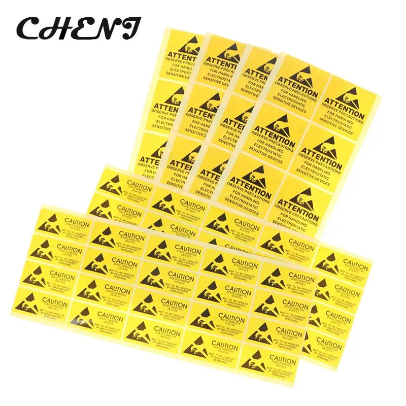 40Pcs Attention Caution Sticky Sticker Adhesive Warning Label Reminder For ESD Static Sensitive Device Electronic Components