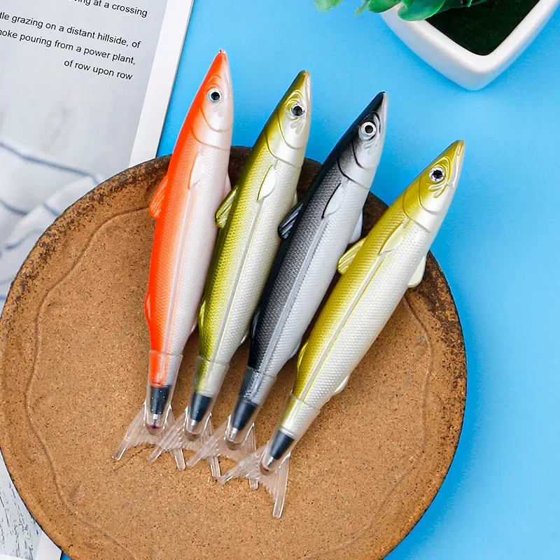 40PCS Children's gift simulation fish salted fish ballpoint pen cute cartoon decompression wholesale ballpoint pen