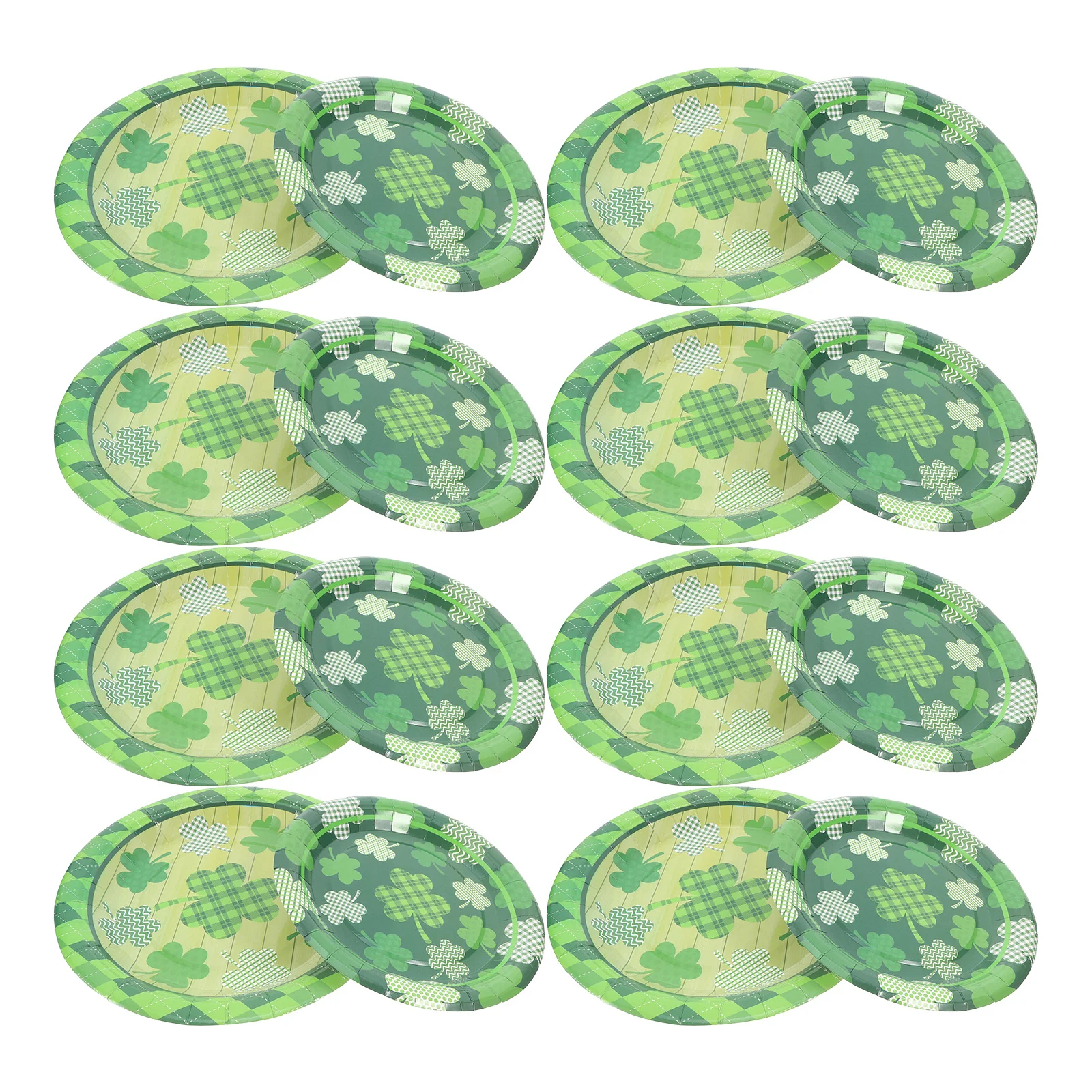

20Pcs Irish Party Shamrock Paper Dishes St Patrick's Day Spring Disposable Tableware Elegant Dessert Plates Leaves Dishes