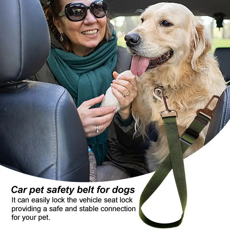 Pet Safety Belt For Car Dog Safety Belt For Car Adjustable Strap Buckle Clip Seatbelt Easy Control Vehicle Seat Belt Attachment