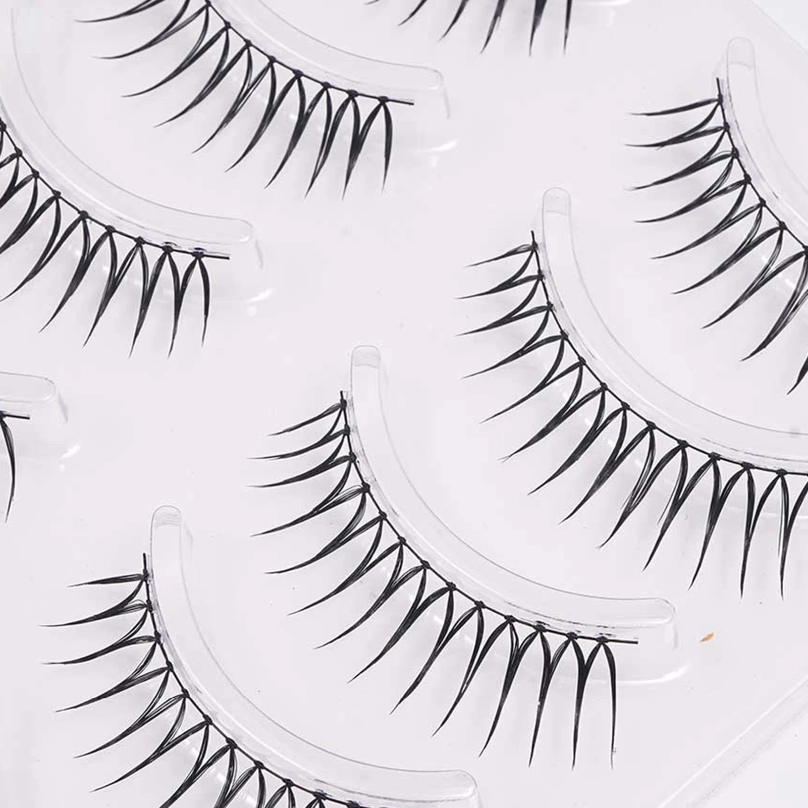 U Shape False Eyelashes full strips korean style Natural 5 Pairs Reusable Wispy Lashes daily eyelash DIY 3D Volume Extensions