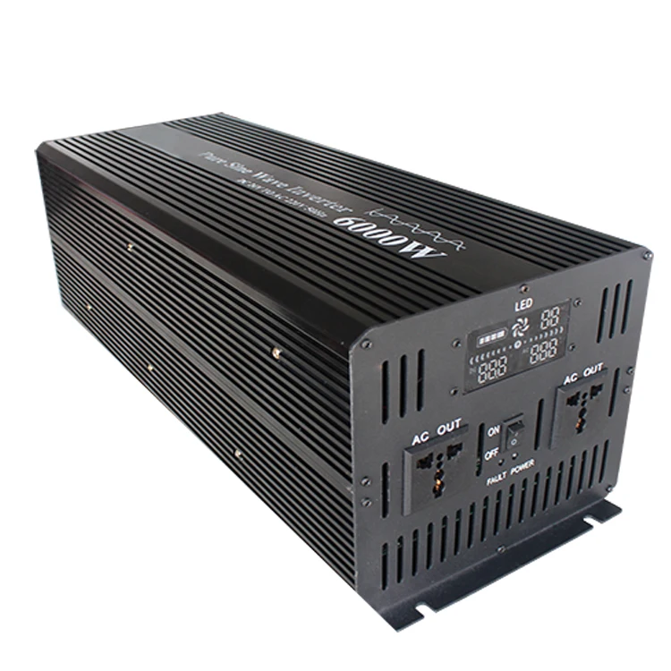 On Sale Top Quality Off Grid DC to AC 12/24/48/60V to 110/220V   6000W Pure Sine Wave Power Inverter