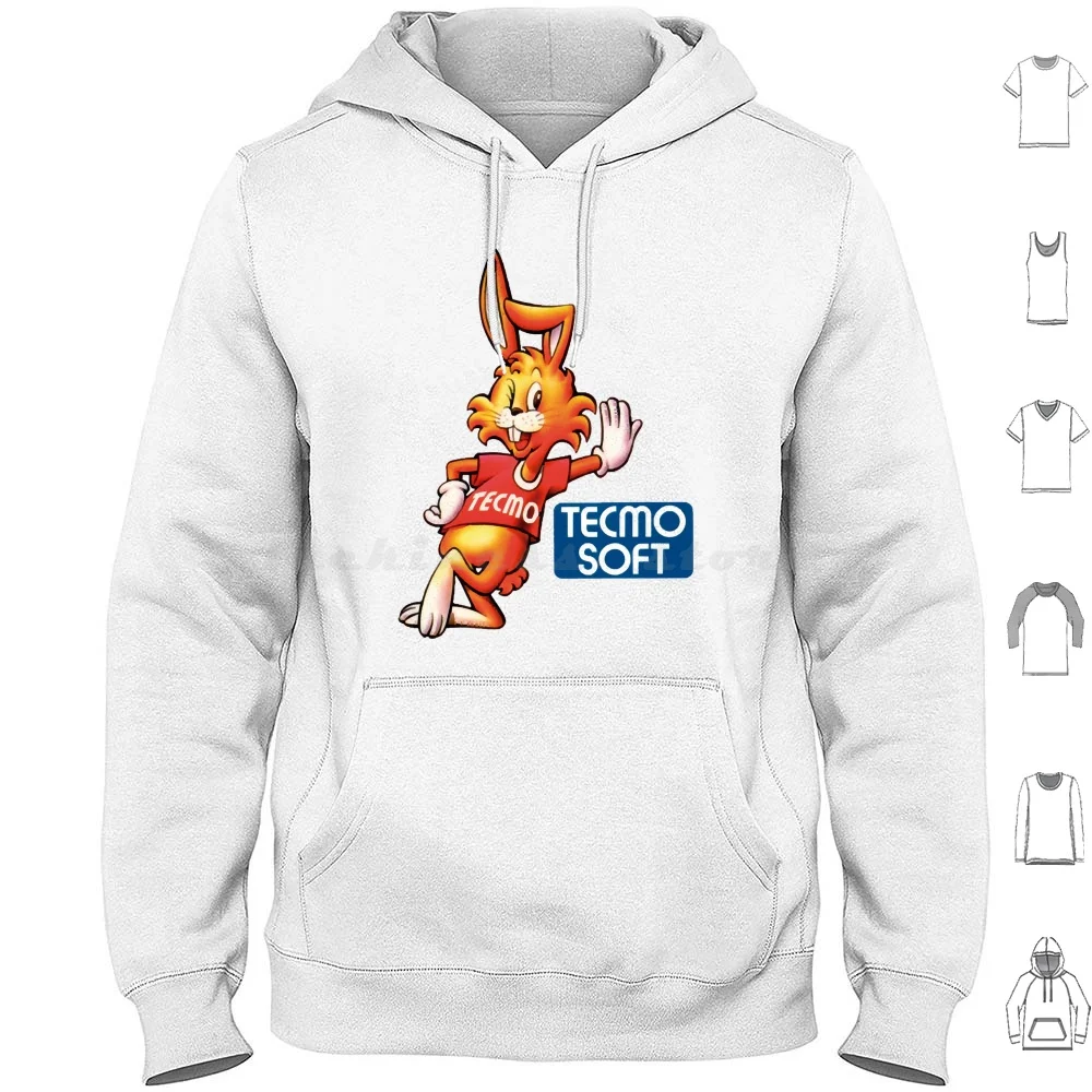 Sudadera con capucha de algodón de manga larga con logotipo de conejo Tecmo Soft ( ), Tecmo Akiba Akihabara Arcade Captain Tsubasa Famicom Game Boy Gaming
