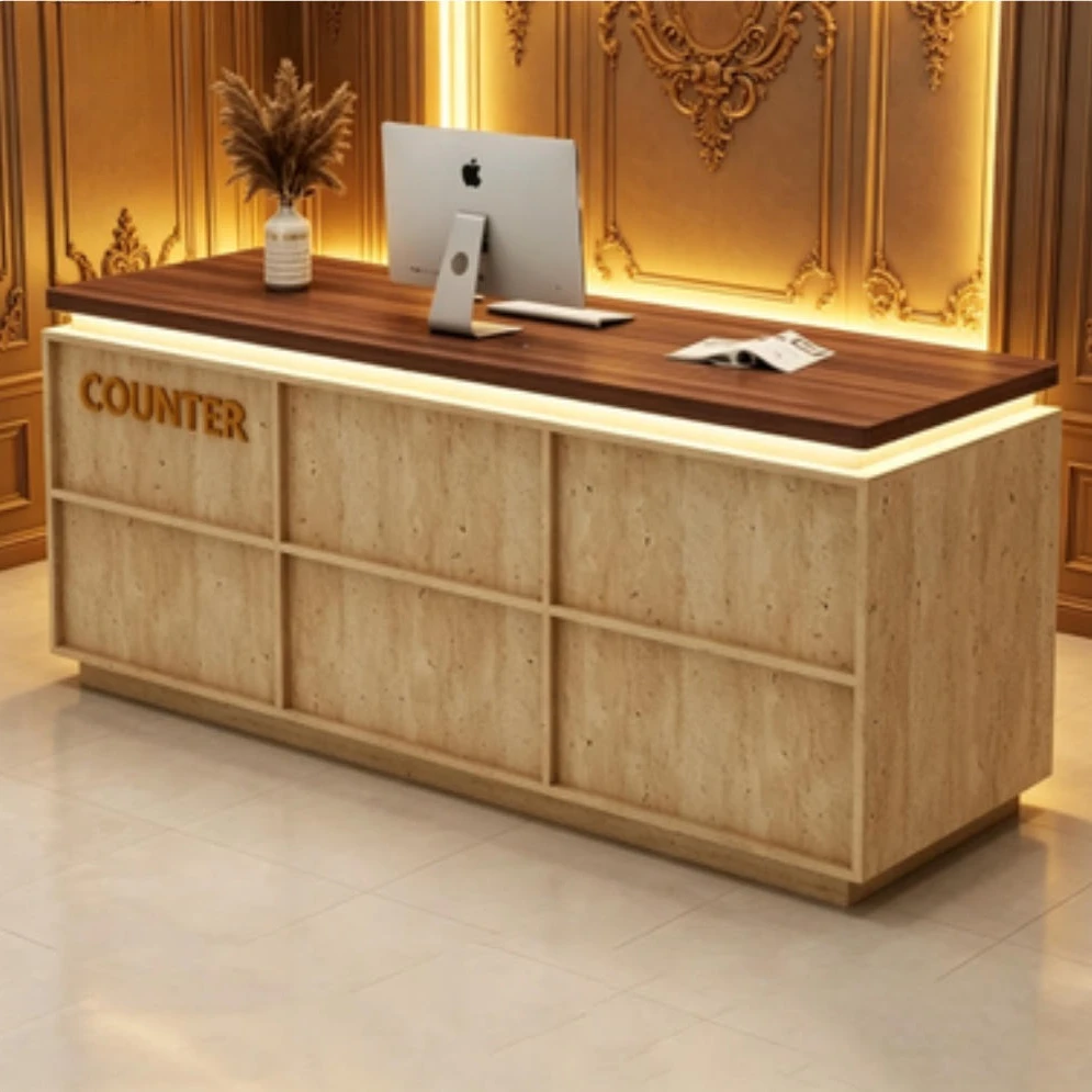 

Counter Hair Salon Cashier Simple Trendy Decorations Reception Desk Modern Reception Desk Counter Luxury Commercial Furniture