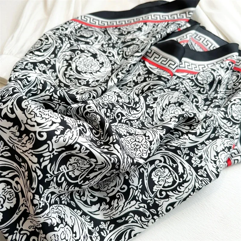 90x90 سنتيمتر مربع وشاح حريري للنساء الساتان الحجاب منديل المطبوعة الإناث رئيس باندانا رباط شعر الحرير الصغيرة وشاح التعادل حقيبة