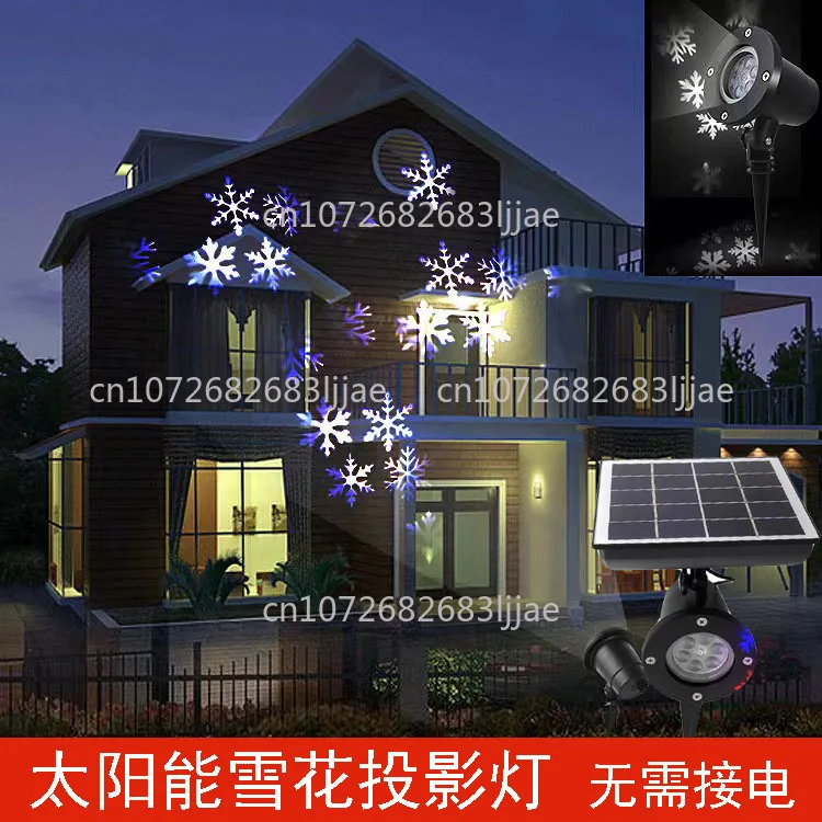 

New Solar Snowflake Projection Light Christmas Day Outdoor Waterproof Garden Decoration Laser 3D Dynamic Flood Light