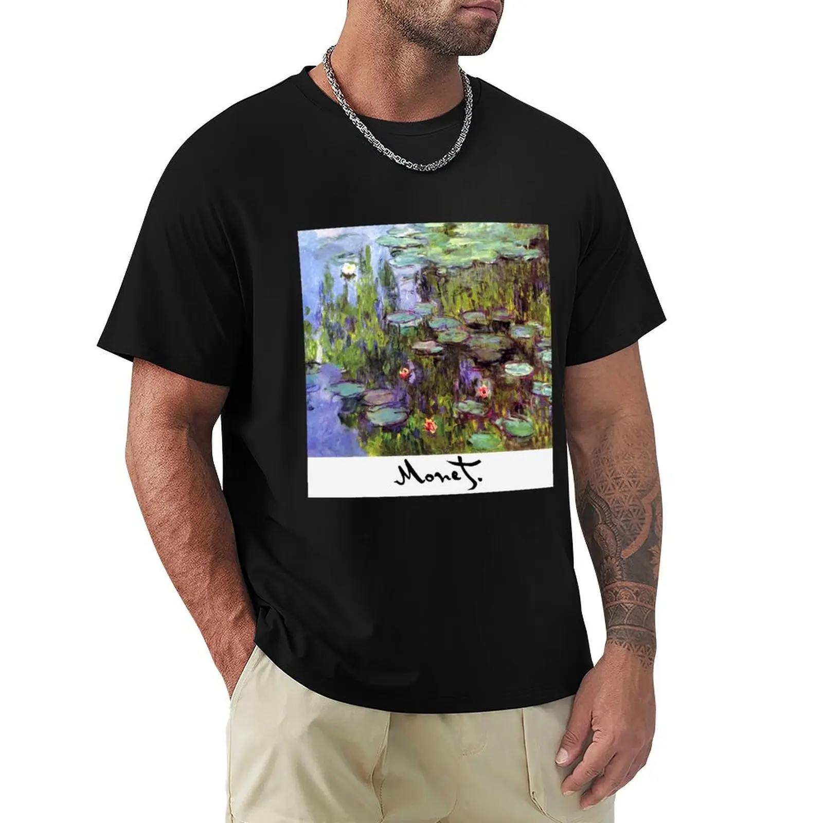 Monet - Waterlilies (Nympheas) T-Shirt Casual Lightweight Short Sleeve Top