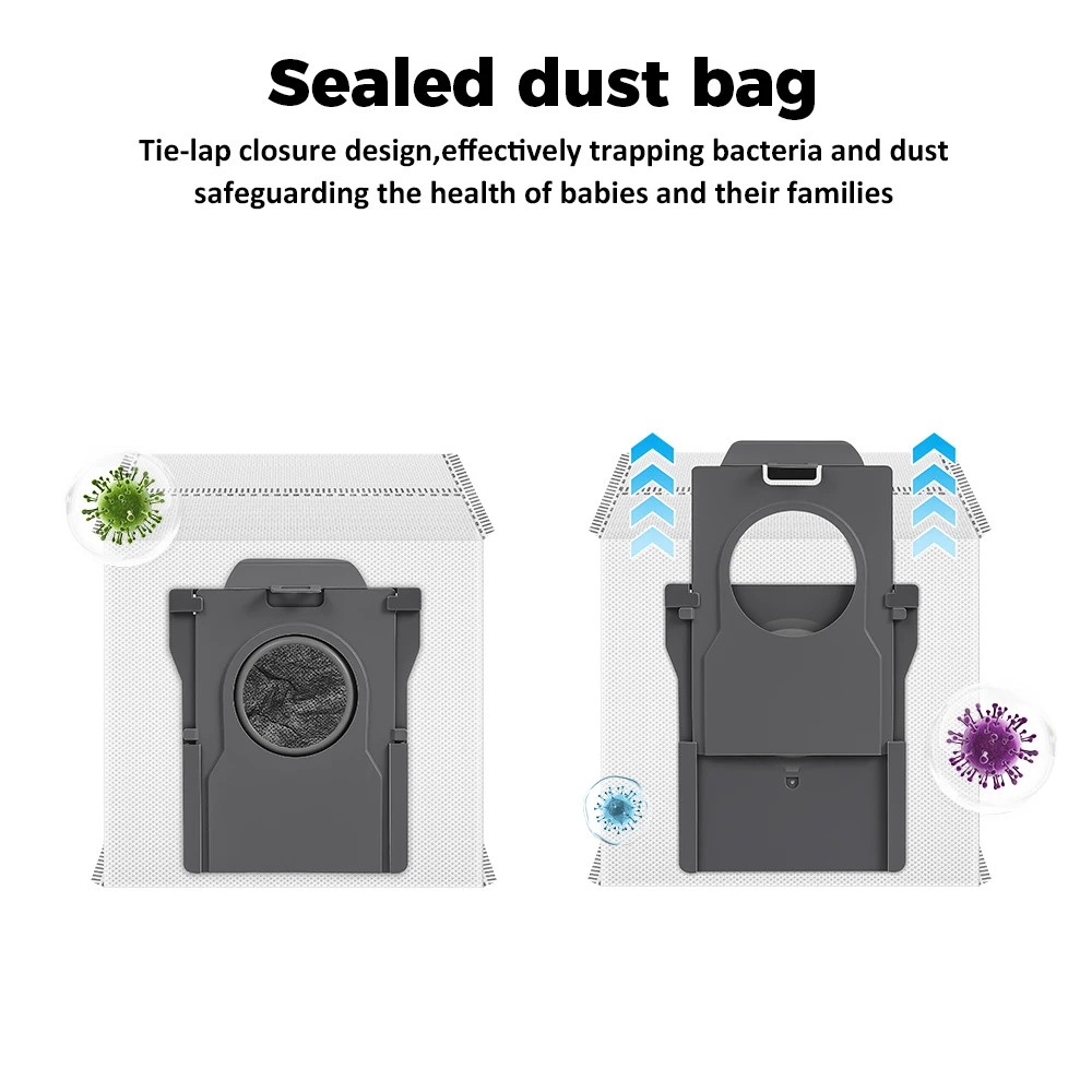 Bolsas de polvo para Dreame L40 Ultra L10s Pro Ultra Heat X50 Ultra X40 Ultra X30 Ultra X30 Pro X40 Pro Robot bolsas desechables al vacío