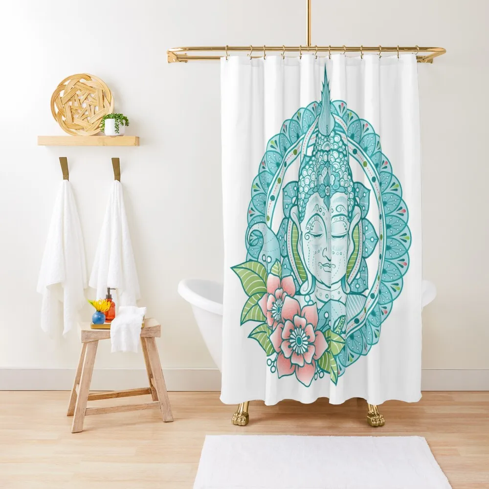 

The Turquoise Buddha Shower Curtain Modern Accessory Bathrooms Waterproof Fabric Shower Curtain