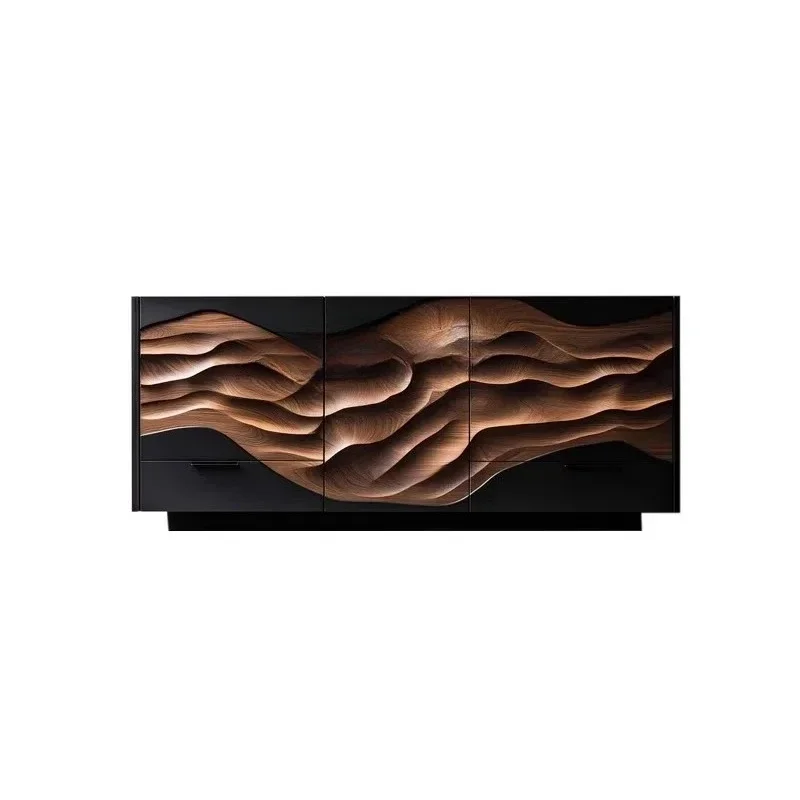 

Solid wood porch cabinet living room wall locker retro art decorative relief locker