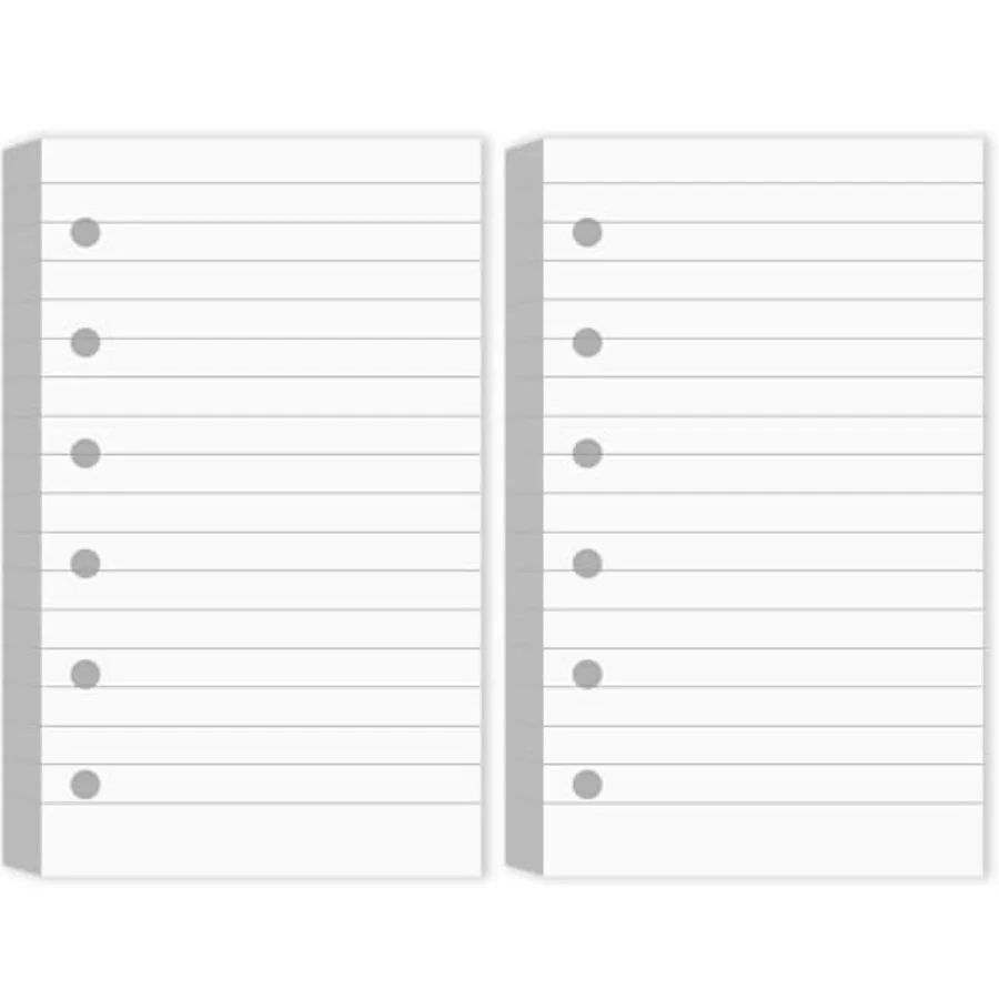 

Ireer 6 Hole Mini Lined Paper Refill 200 Sheets Blank Planner Refills Loose Leaf Papers 3 x 5 Inches for Binders Planner Insert