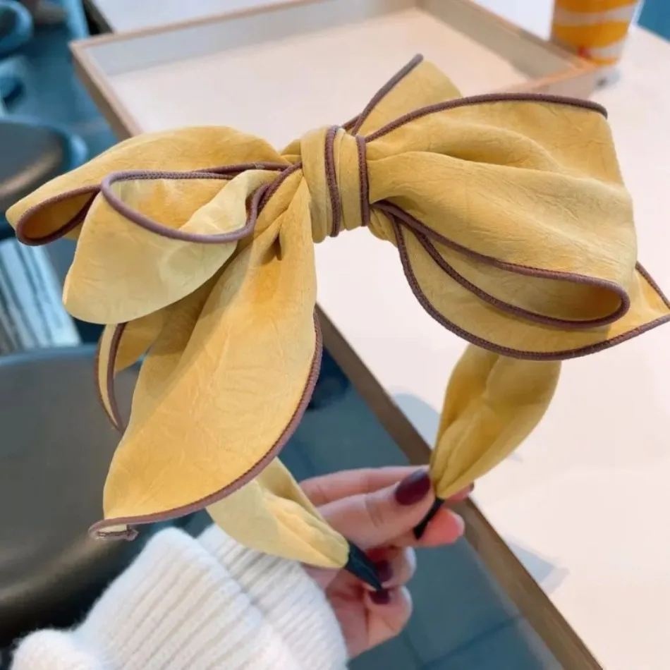 Mehrschichtige Haarbänder mit großer Schleife für Damen, Alltags- und Party-Haarschmuck, aus festem Kreppstoff, für Erwachsene, zum Einkaufen und für Feiertage – Detail 4