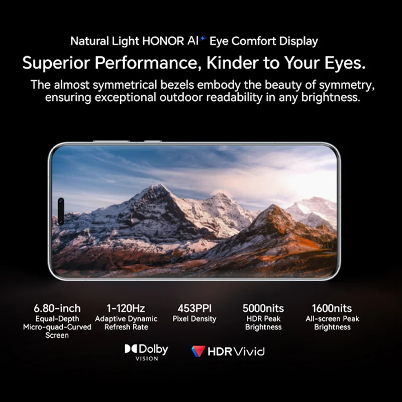 새로운 오리지널 글로벌 버전 Honor Magic 7 Pro Snapdragon ®   8 엘리트 6.8인치 1280 x 2800 OLED 50MP*3+200MP 100W 5270mAh NFC 명예