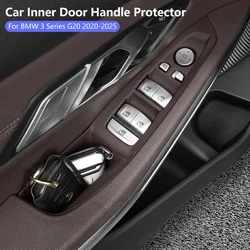For BMW 3 Series G20 2020-2025 LHD Car Door Inner Handle Panel Trim Cover with Storage Box Auto Door Armrest Protective Stickers