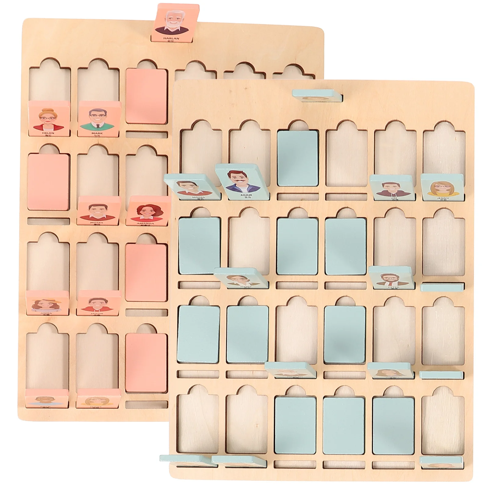 

Who Am Game Creative Toy Children Puzzle Polished Early Educational Plaything Wood