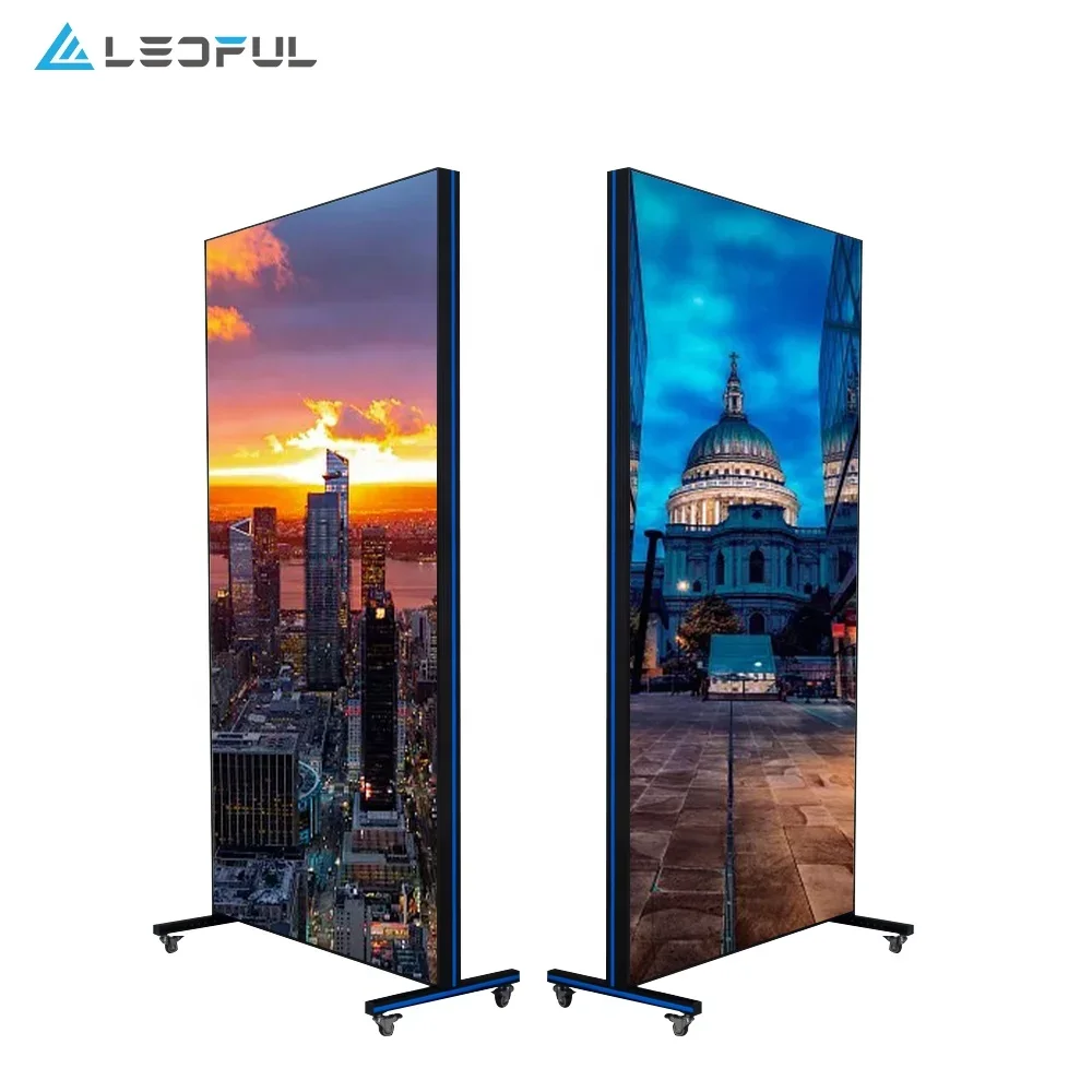 Outdoor Slim Smart Wifi Stand Hd P2.5 Digital Advertising LED Poster Display Screens