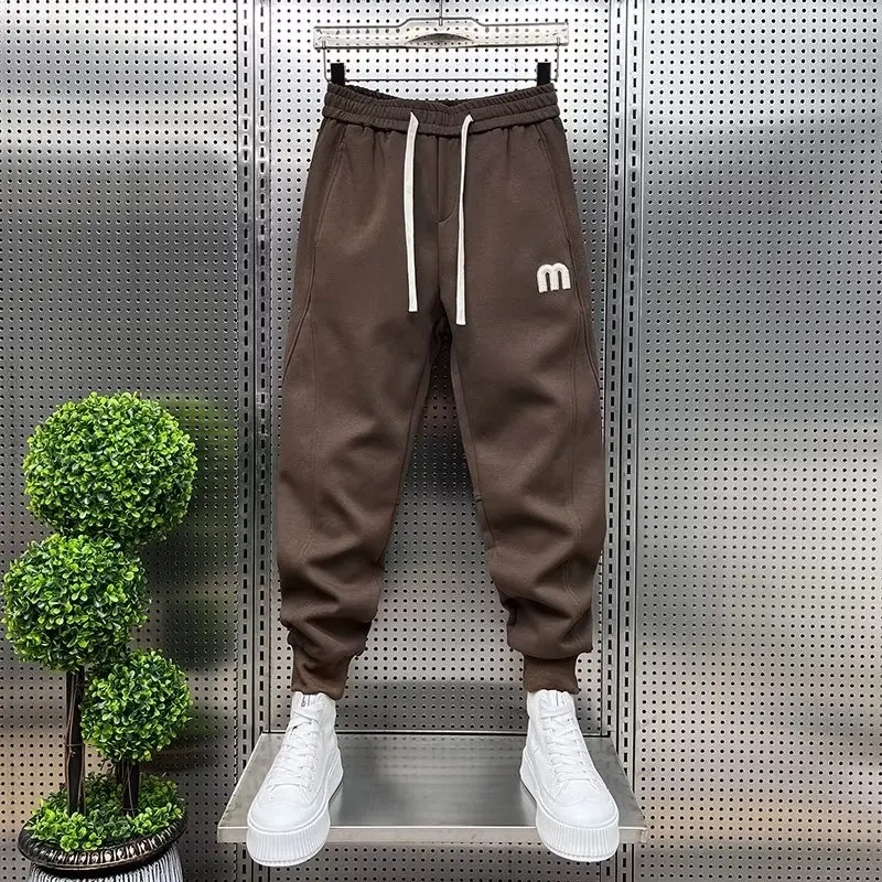 M Men\'s Joggers Casual Pants Korean Sweatpants Workout Running Gym Fitness Green Sports Trousers Men Clothing Letter Embroidery