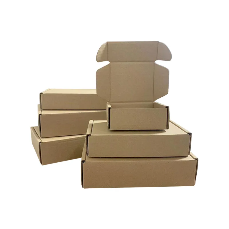 10Pcs Kraft Brown 3-Layer Cardboard Airplane Box Surprise Gift Express Box Clothing Box Folded Christmas Decor Packaging Box