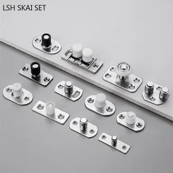 2pcs Folding Sliding Door Positioner Sliding Door Wheels Rollers Shower Door Lower Guide Pulley Stopper Wood Furniture Hardware