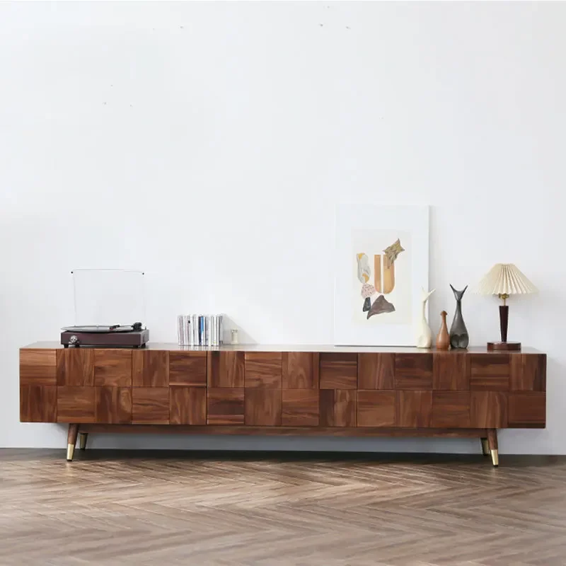 

Nordic, black walnut, all solid wood, coffee table, TV side cabinet, modern and simple, small apartment, Japanese style