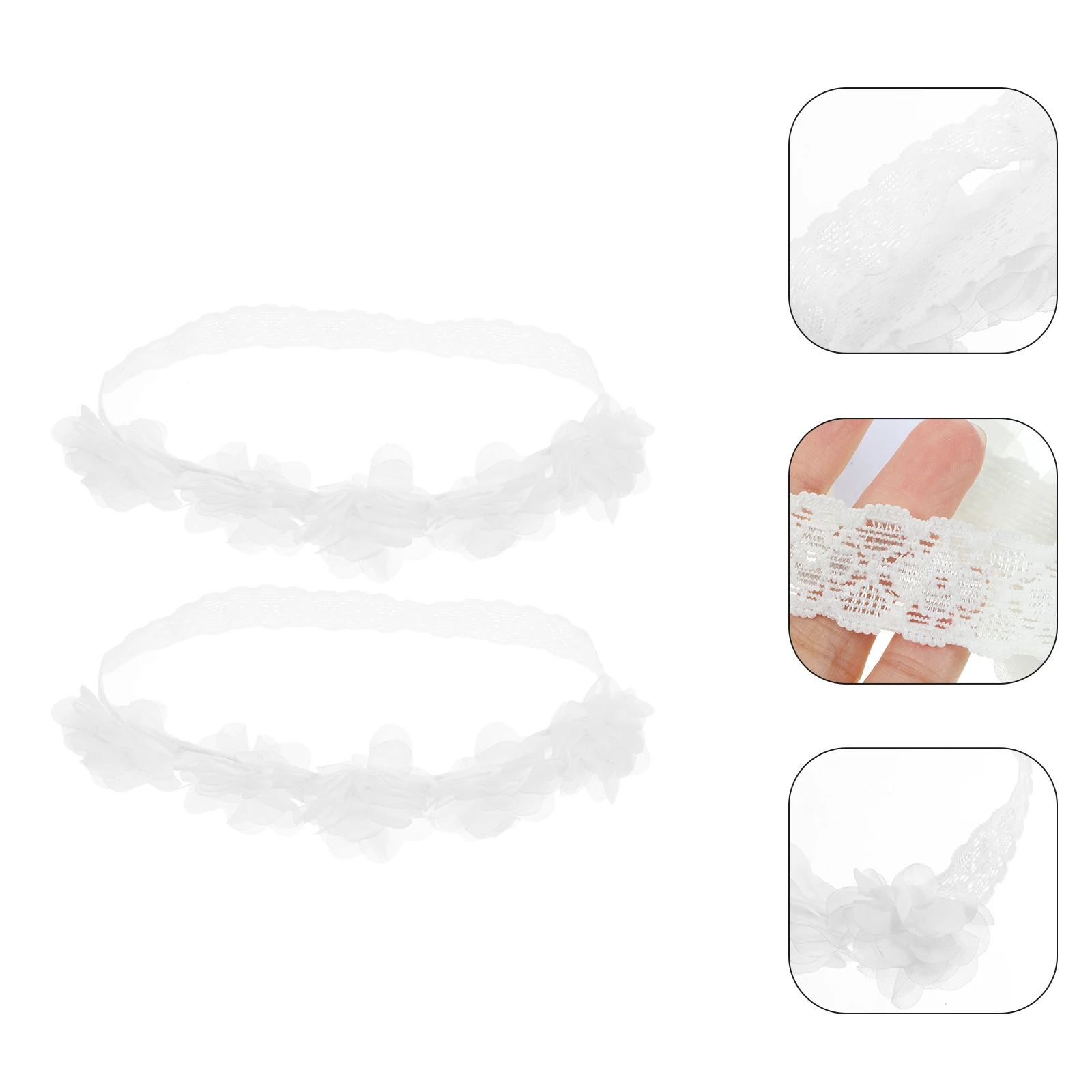 

2pcs Kids Headband Girls Elastic Hair Ribbon Newborn Headdress Accessories Hair Band Photography Prop