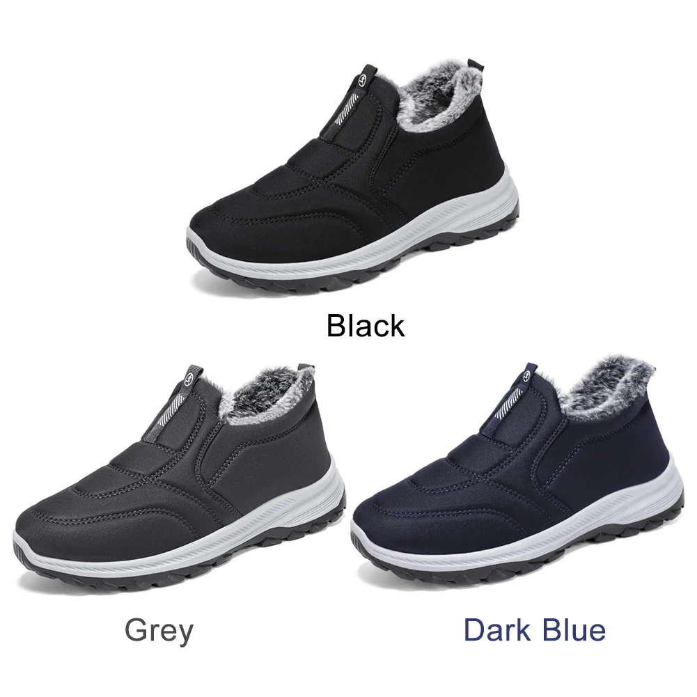 أحذية الثلوج الرجالية أحذية المشي الدافئة غير القابلة للانزلاق أحذية الكاحل الحرارية المريحة أحذية الشتاء سميكة الفراء للرياضة في الهواء الطلق
