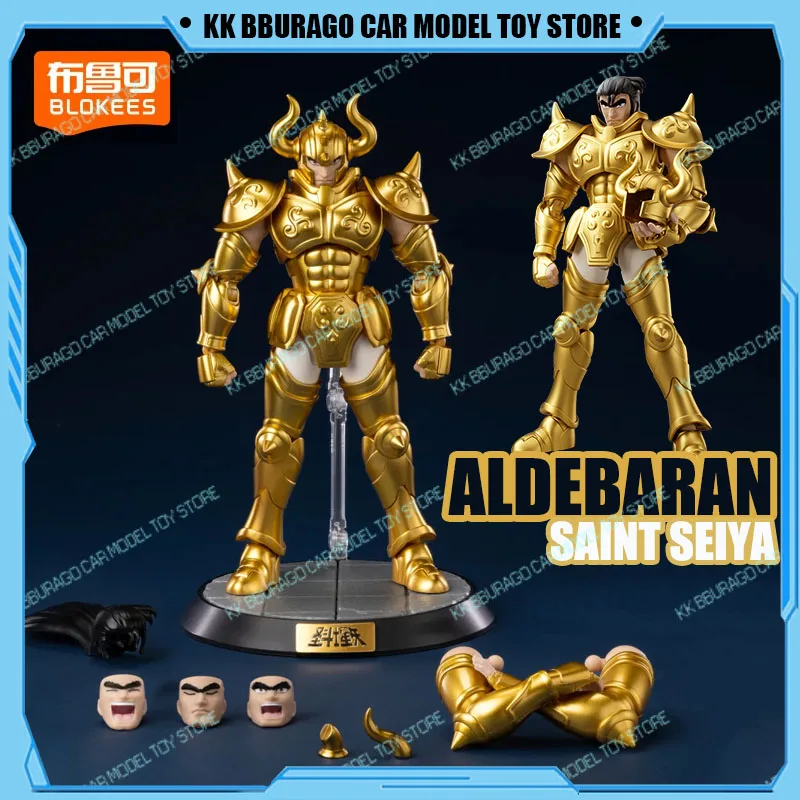 

In Stock Blokees Saint Seiya Aldebaran Champion Action Figures Version Assembly Toy Model Kit Taurus Aldebaran Figurines Fan Toy