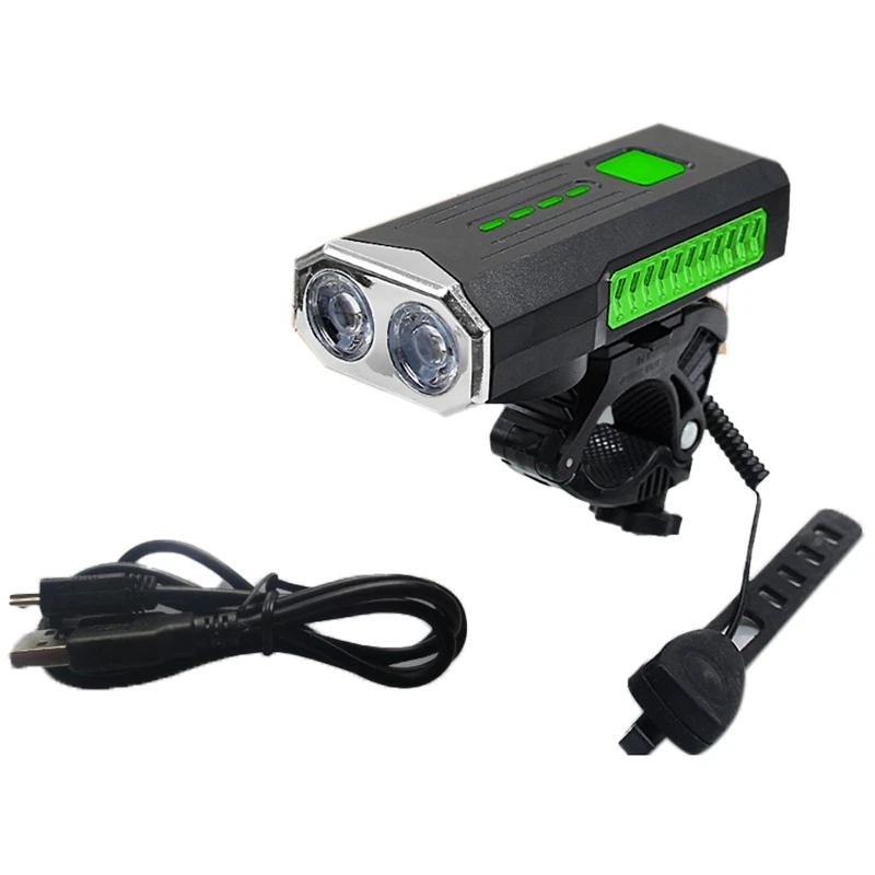 

AFHTC-Фара для велосипеда 1000LM Светодиодная фара с звуковым сигналом Аксессуары для велосипеда, зеленый