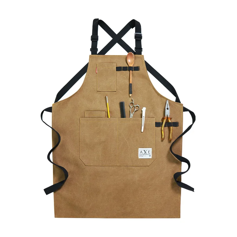 

Outdoor thickened camping apron Gardener Picnic Woodworking Flower Art Men's and Women's overalls Apron logo