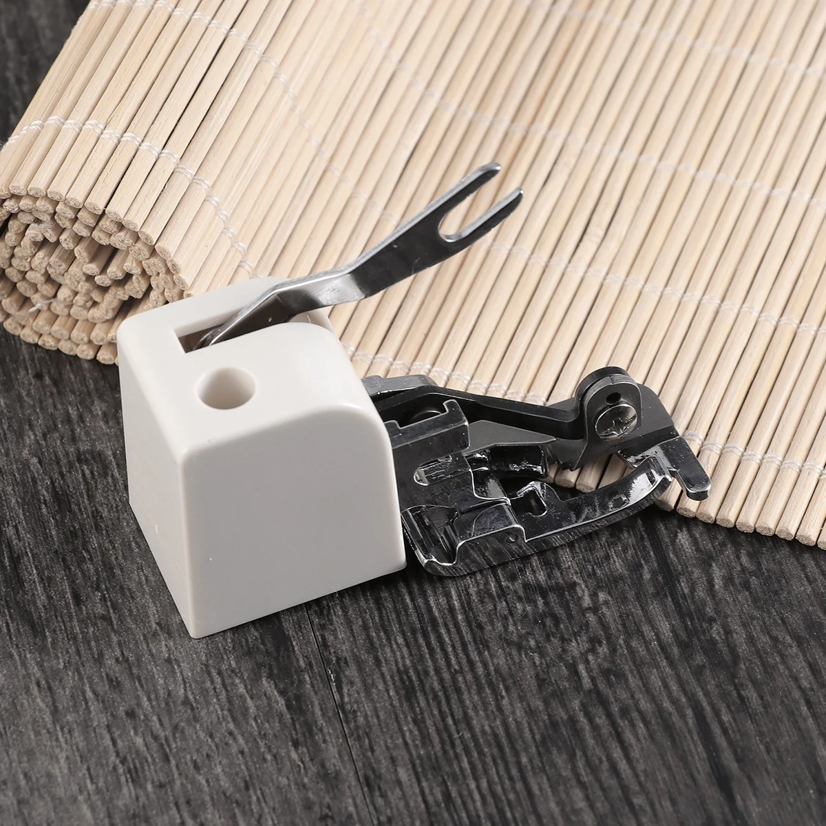 

Multi-Functional Sewing Machine Side Cutter Attachment Durable Hard Metal Plastic Fits Low-Shank Models Sew Seams Seam Finishes